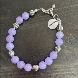 Adveturine Purple Beaded Bracelet with Silver Accents